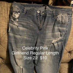 Celebrity Pink Size 22 Distressed Jeans